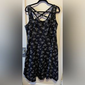 Torrid black skull and rose dress